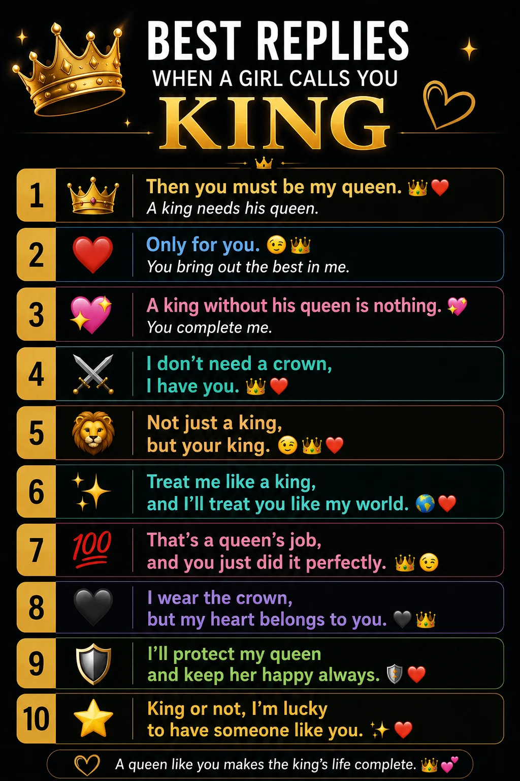 Best Replies When A Girl Calls You King