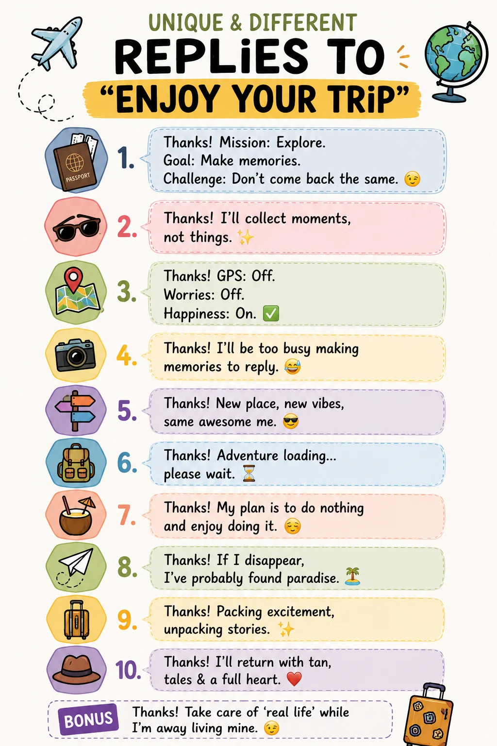 Romantic Best Replies To “Enjoy Your Trip”