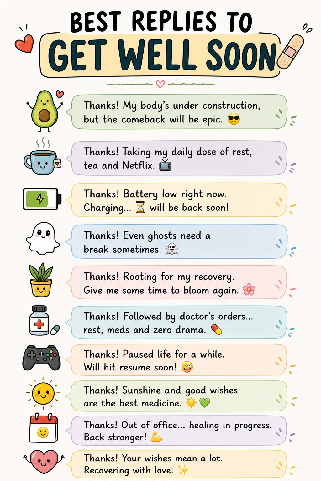 Romantic Best Replies To “Get Well Soon”
