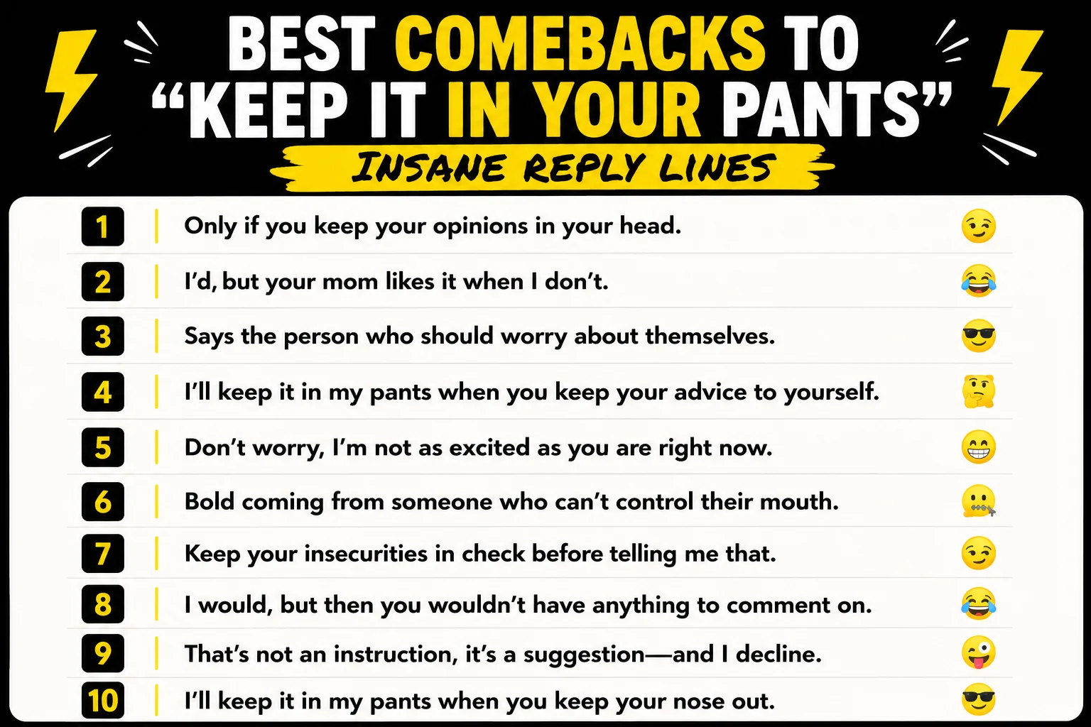 Best Comebacks To Keep It