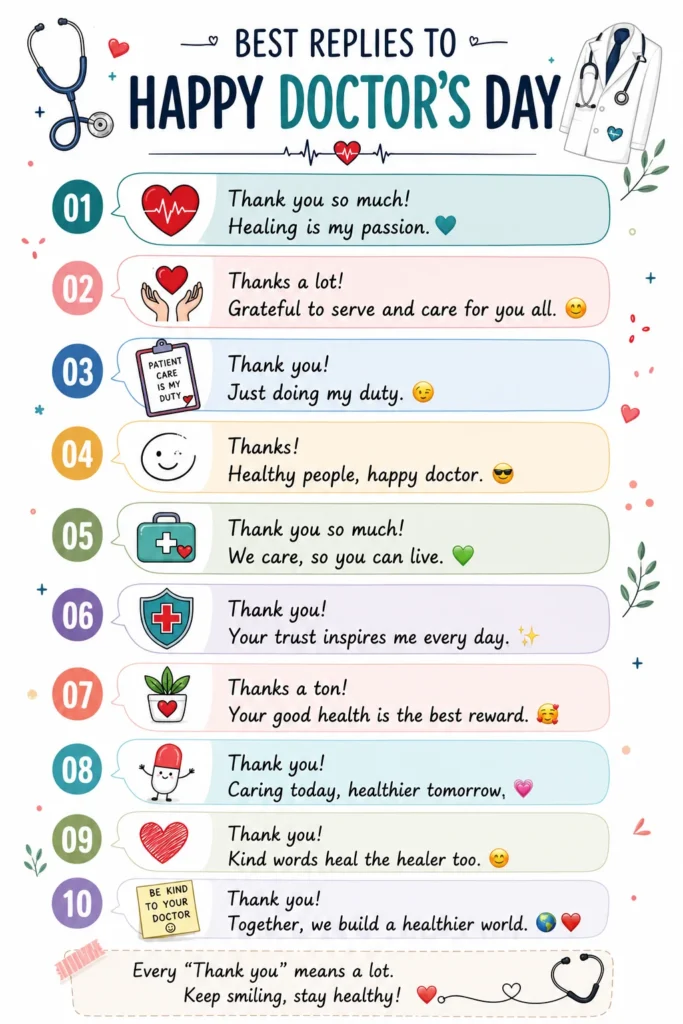 Powerful Best Replies To Happy Doctors Day🩺(2026)