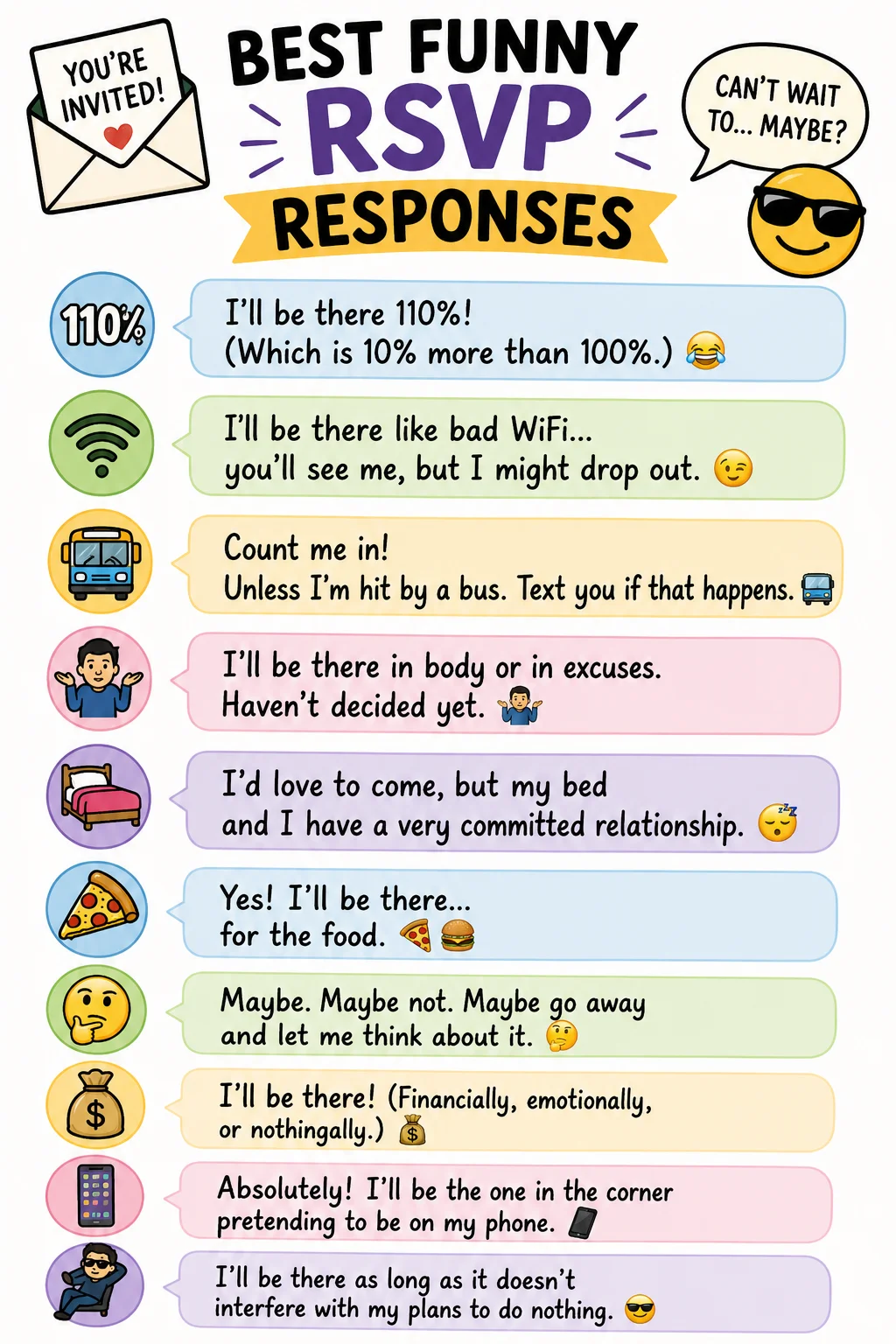 Best funny RSVP responses