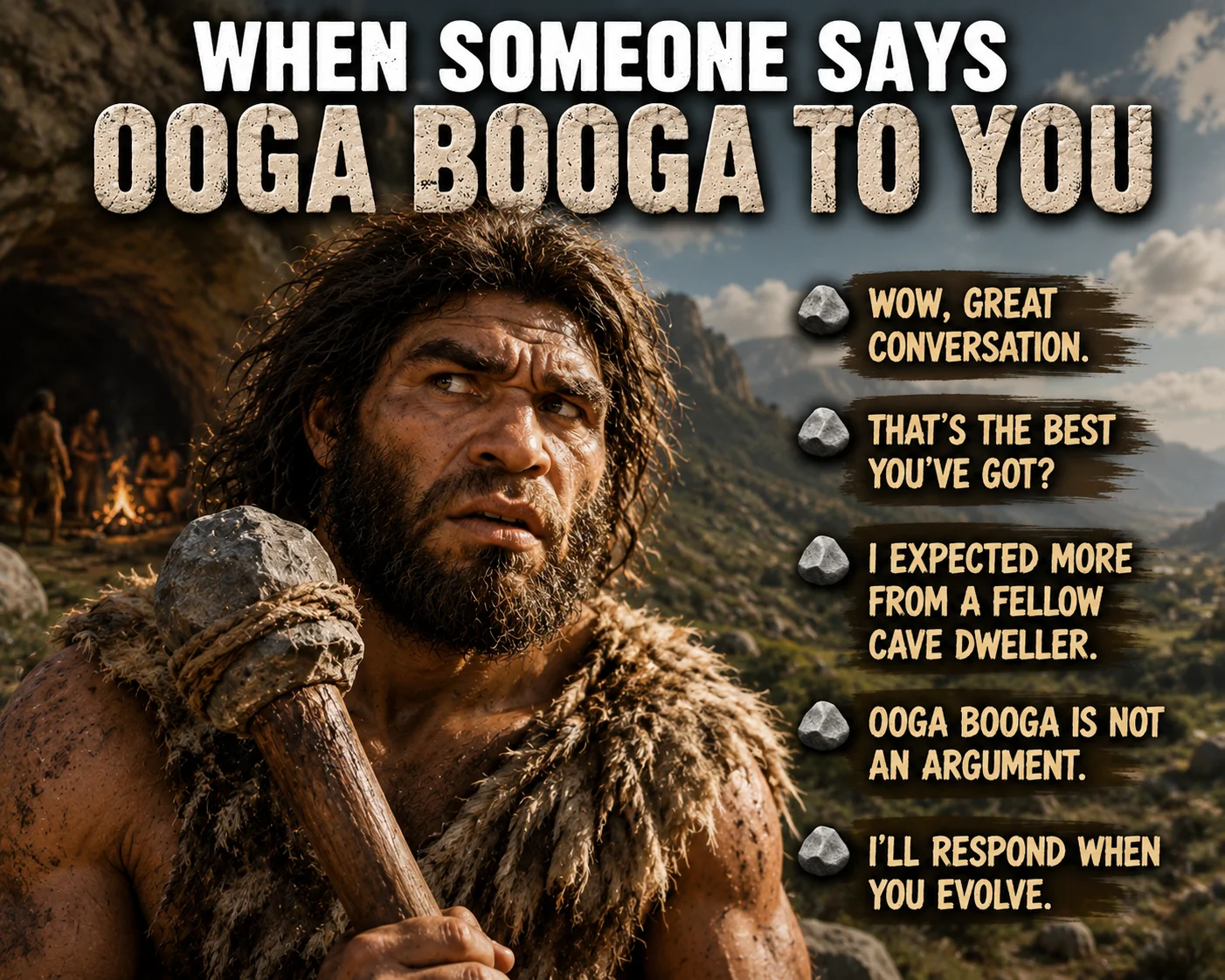 Best Comebacks When Someone Says Ooga Booga To You